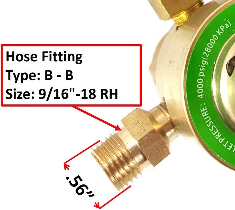 Sa - Oxygen Regulator Welding Gas Gauges - CGA-540 - Rear Connector - LDB series - Check all the pictures and read the full description of this product to make sure it fits your tanks and hoses. - Image 2
